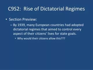 C9S2: Rise of Dictatorial Regimes