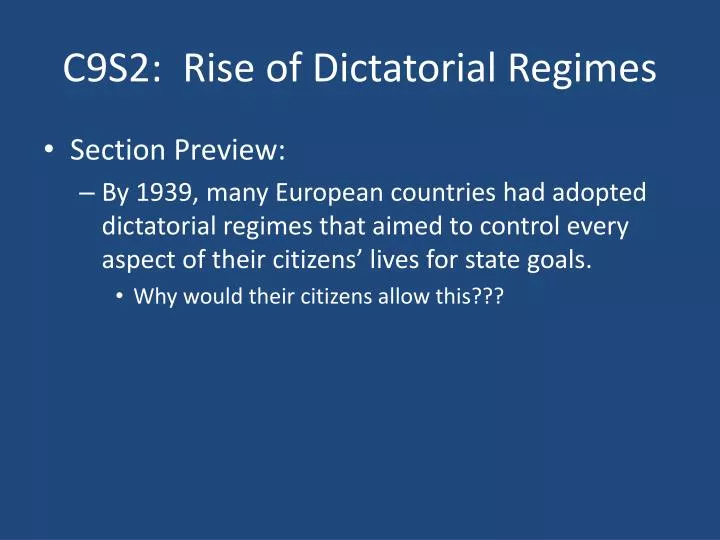 c9s2 rise of dictatorial regimes