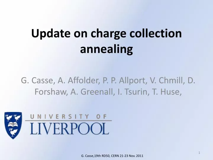 update on charge collection annealing