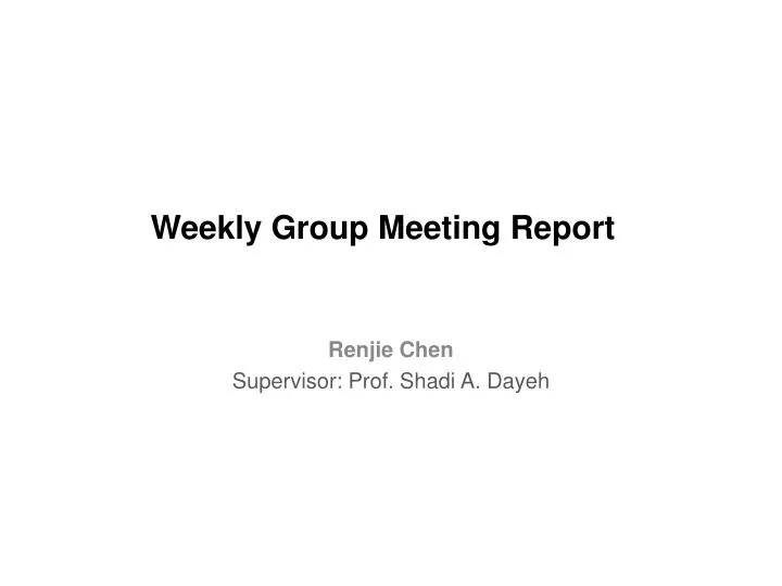 weekly group meeting report