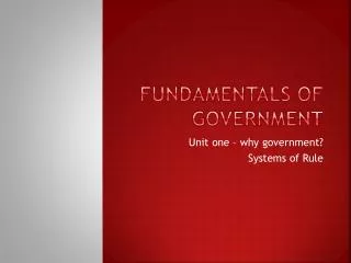Fundamentals of Government