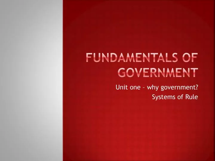 fundamentals of government