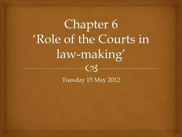 chapter 6 role of the courts in law making