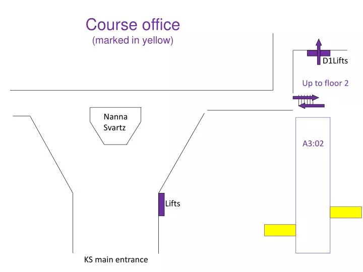 course office marked in yellow