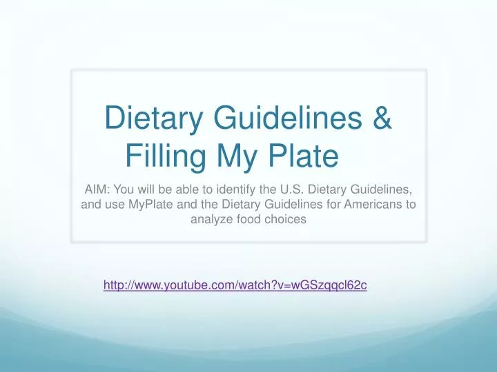 dietary guidelines filling my plate