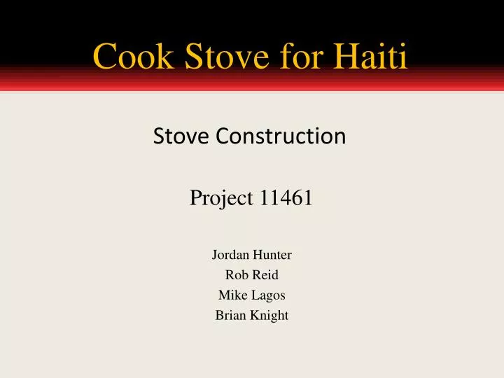 cook stove for haiti
