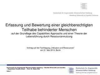 Vortrag auf der Fachtagung „Inklusion und Ressourcen“ am 31. Mai 2013, Berlin