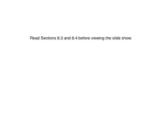 Read Sections 8.3 and 8.4 before viewing the slide show.
