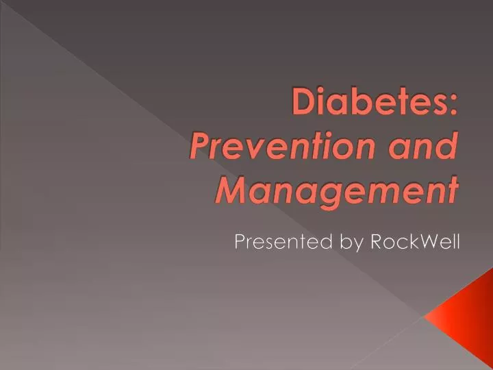 diabetes prevention and management