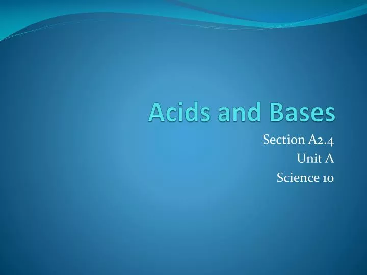 acids and bases