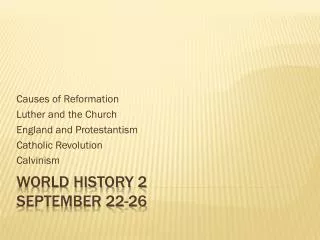 World History 2 September 22-26