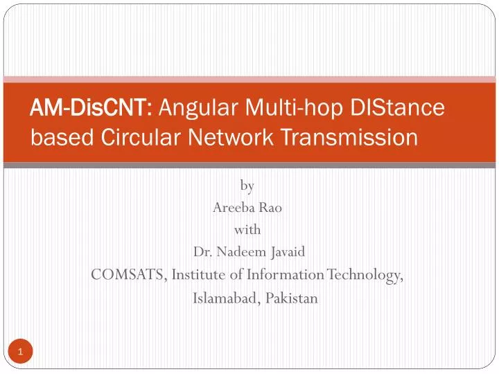 am discnt angular multi hop distance based circular network transmission