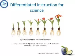Differentiated instruction for science
