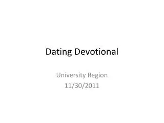 dating devotional