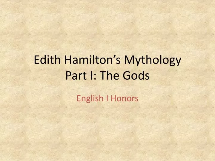 edith h amilton s mythology part i the gods