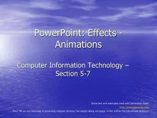 PowerPoint: Effects - Animations