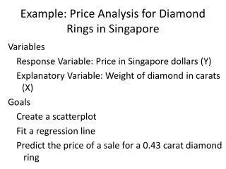 Example: Price Analysis for Diamond Rings in Singapore