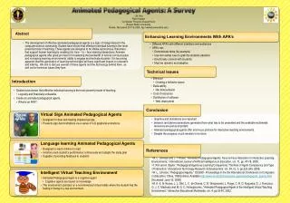 Animated Pedagogical Agents: A Survey