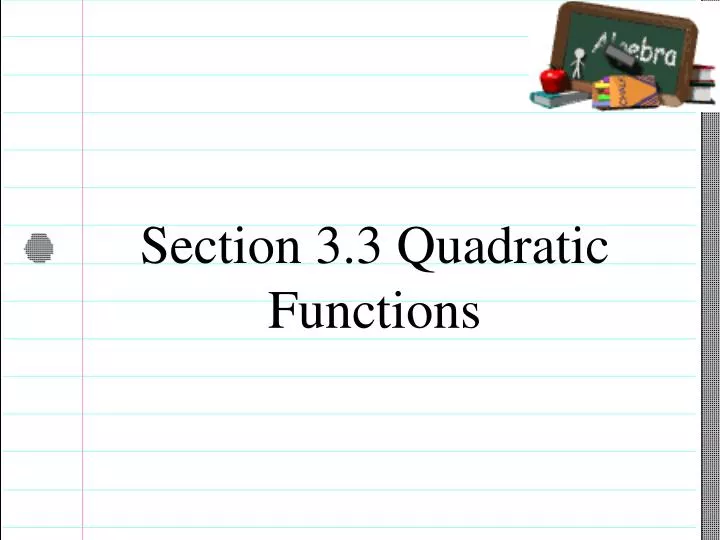 section 3 3 quadratic functions