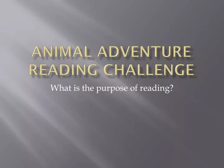 animal adventure reading challenge