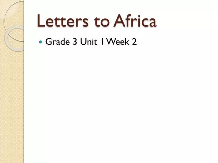 letters to africa