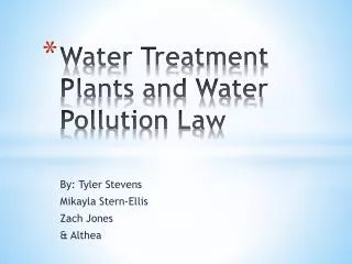 Water Treatment Plants and Water Pollution Law