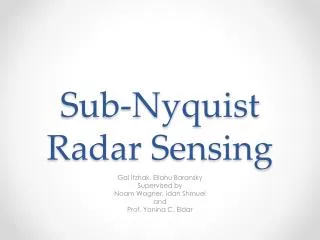 Sub-Nyquist Radar Sensing