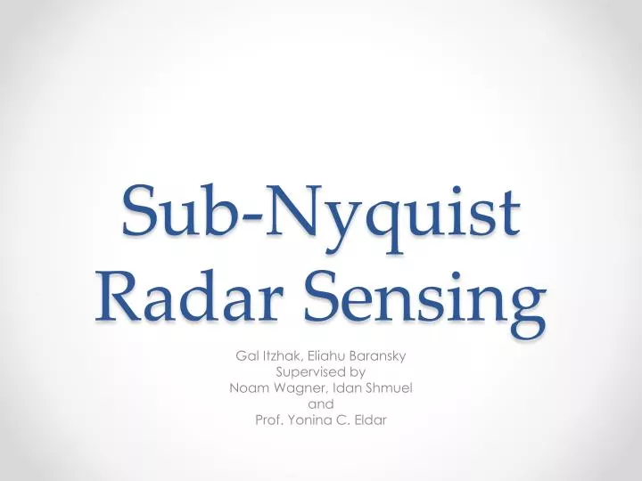 sub nyquist radar sensing