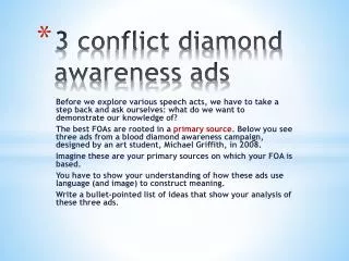 3 conflict diamond awareness ads