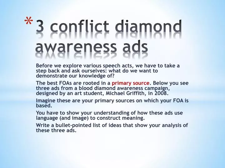 3 conflict diamond awareness ads