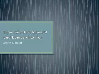 Economic Development and Democratization