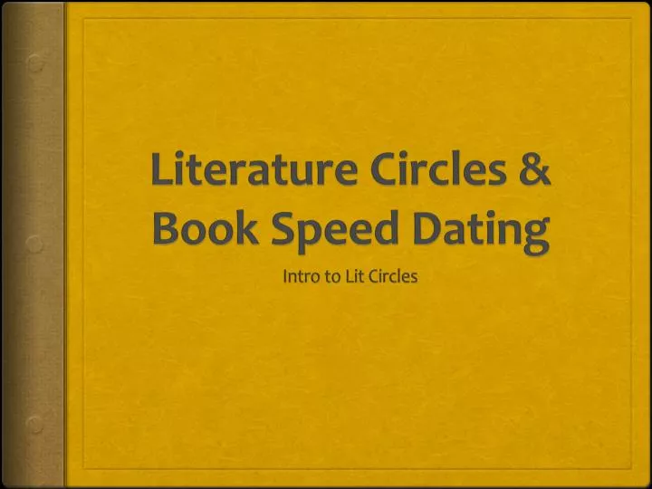 literature circles book speed dating