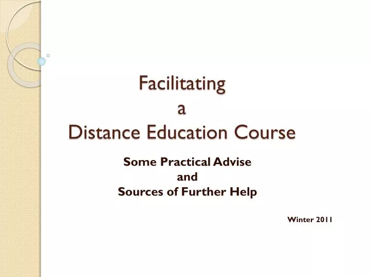 facilitating a distance education course