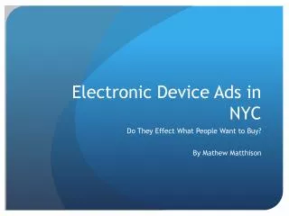 electronic device ads in nyc