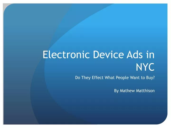 electronic device ads in nyc