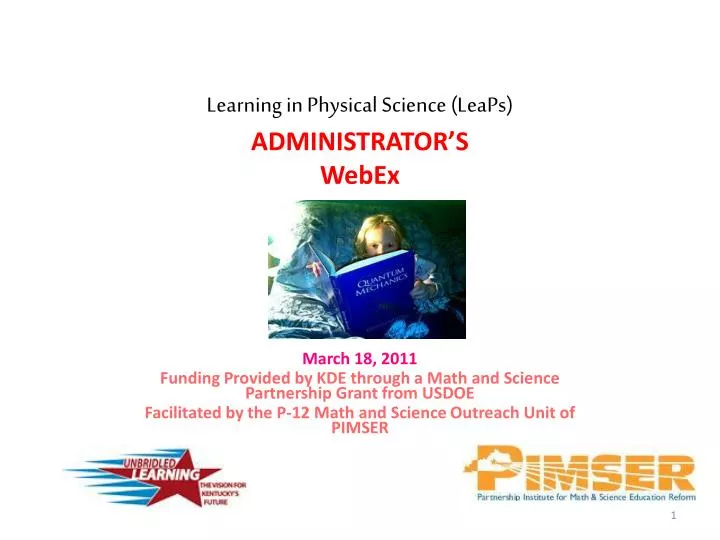 learning in physical science leaps administrator s webex