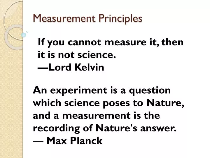 measurement principles