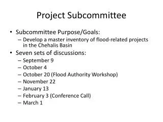 Project Subcommittee