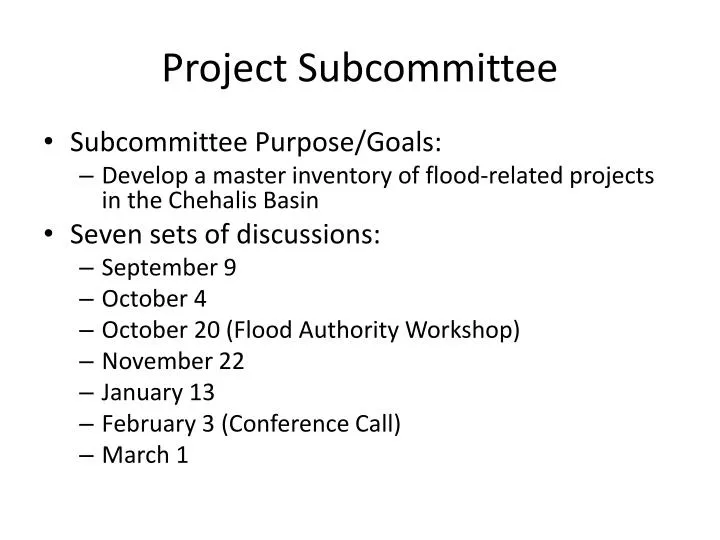 project subcommittee
