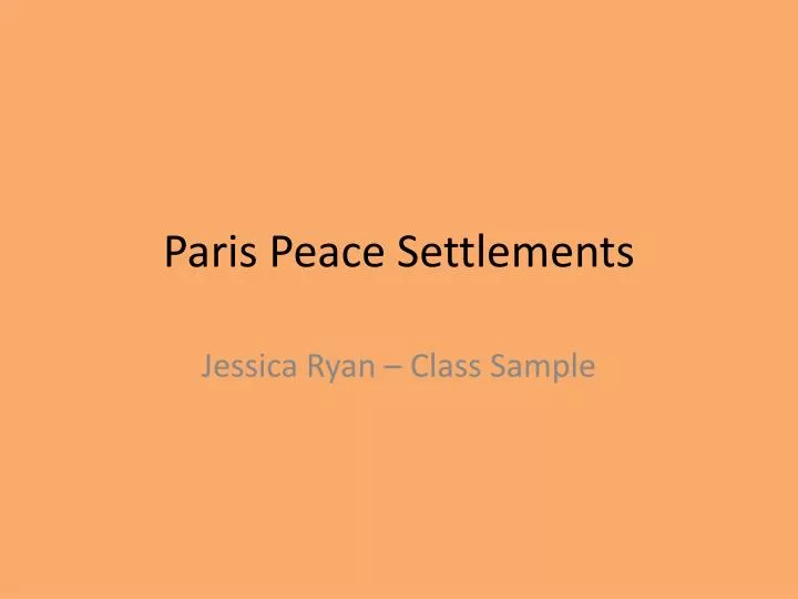 paris peace settlements