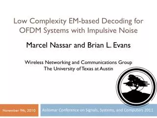 Low Complexity EM-based Decoding for OFDM Systems with Impulsive Noise