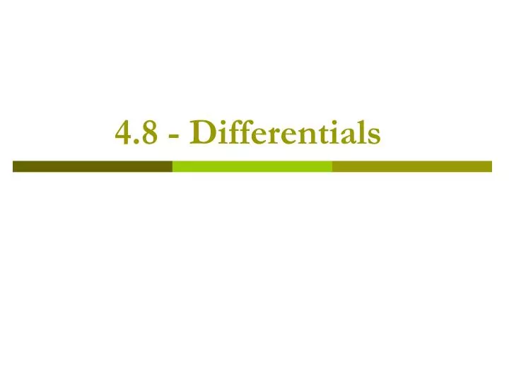 4 8 differentials