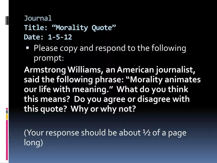 journal title morality quote date 1 5 12