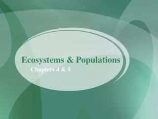 Ecosystems &amp; Populations