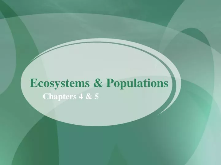 ecosystems populations