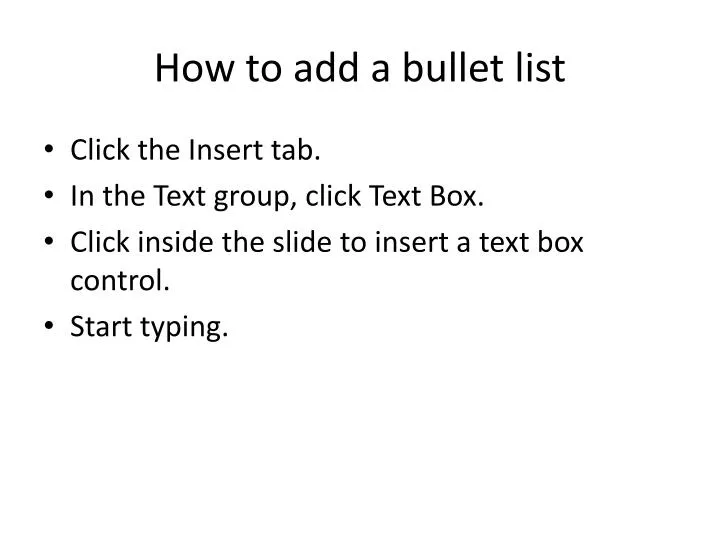 how to add a bullet list
