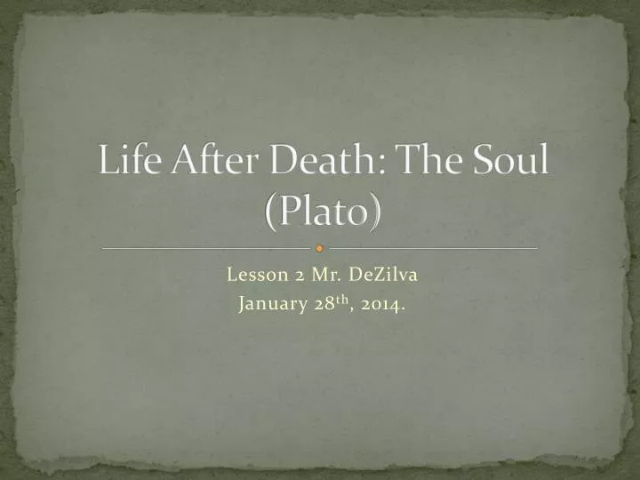 life after death the soul plato