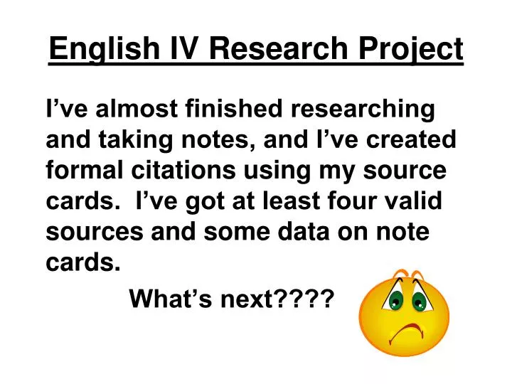 english iv research project