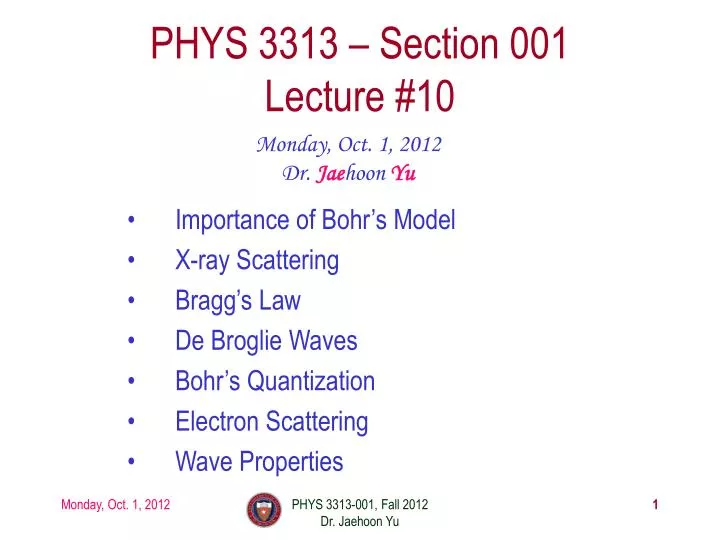 phys 3313 section 001 lecture 10