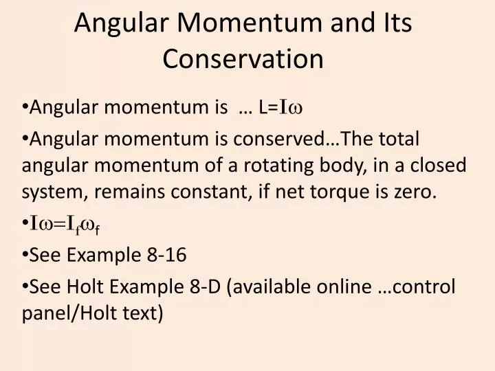angular momentum and its conservation